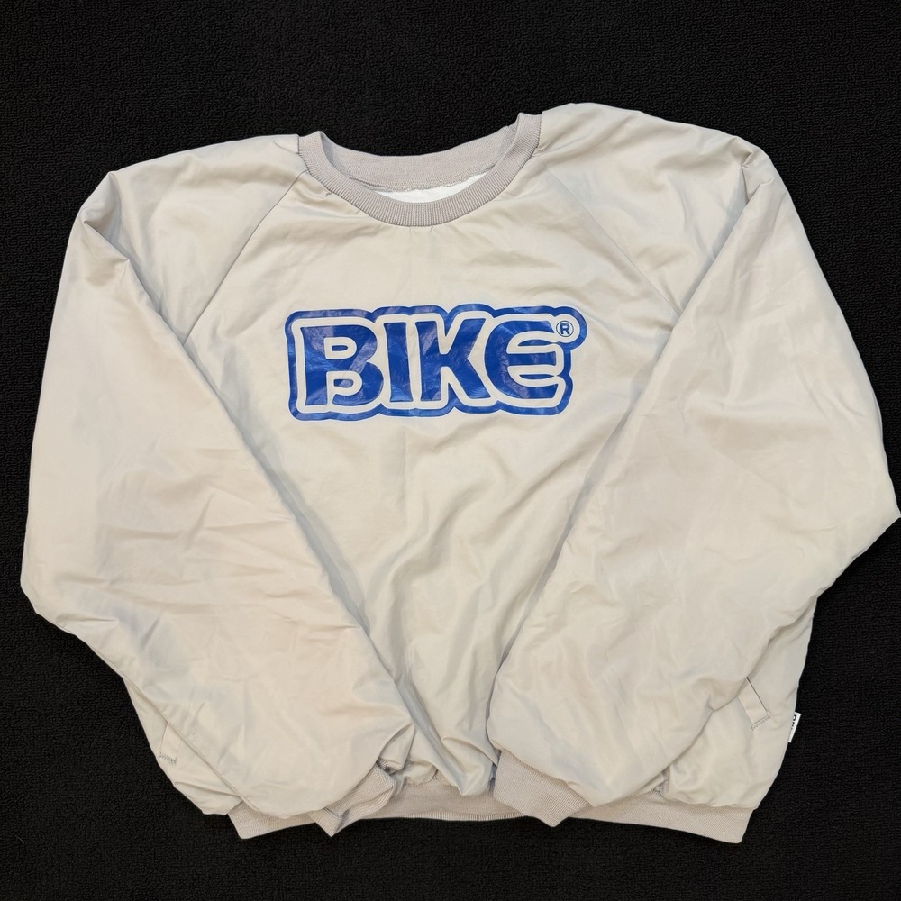VTG 90s Bike Athletic Print Nylon Windbreaker Jacket Men XXL Gray Pullover Lined